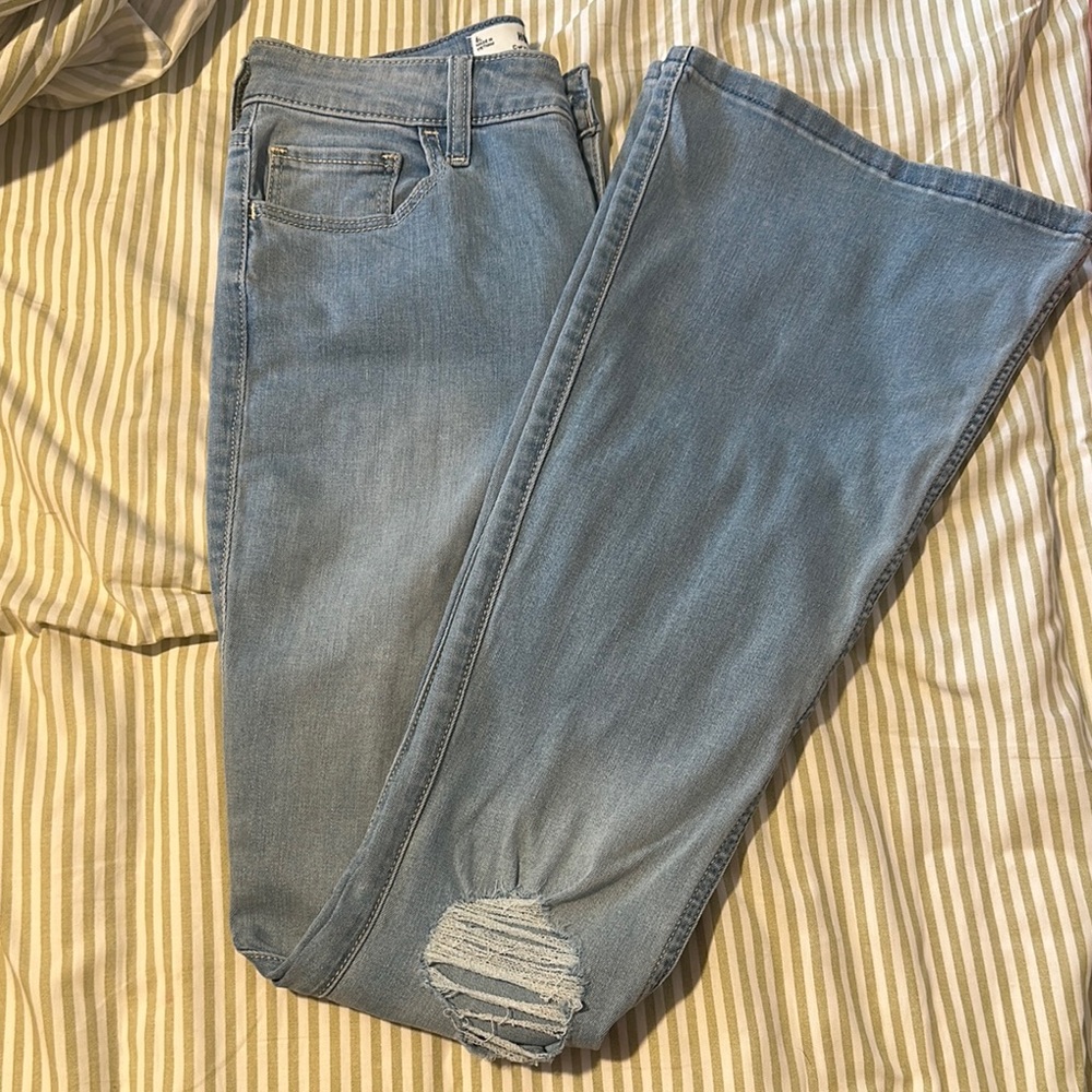 Hollister Blue Flare Wide Leg Jeans